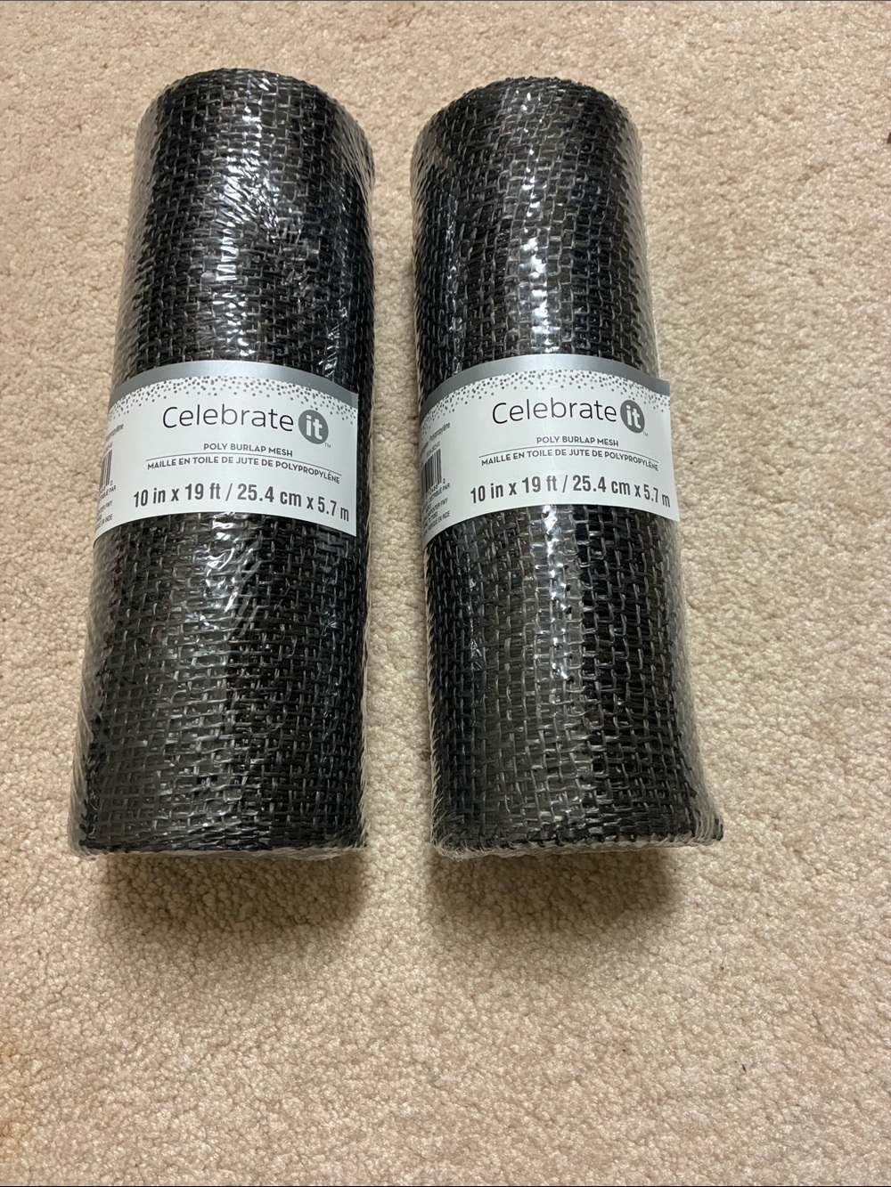 Celebrate It Black Poly Burlap Mesh Roll - Party Craft Mesh